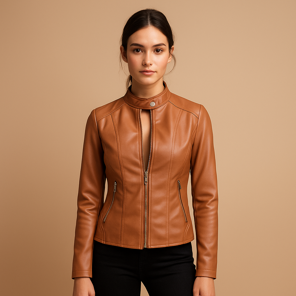Biker Jacket with Silver Hardware