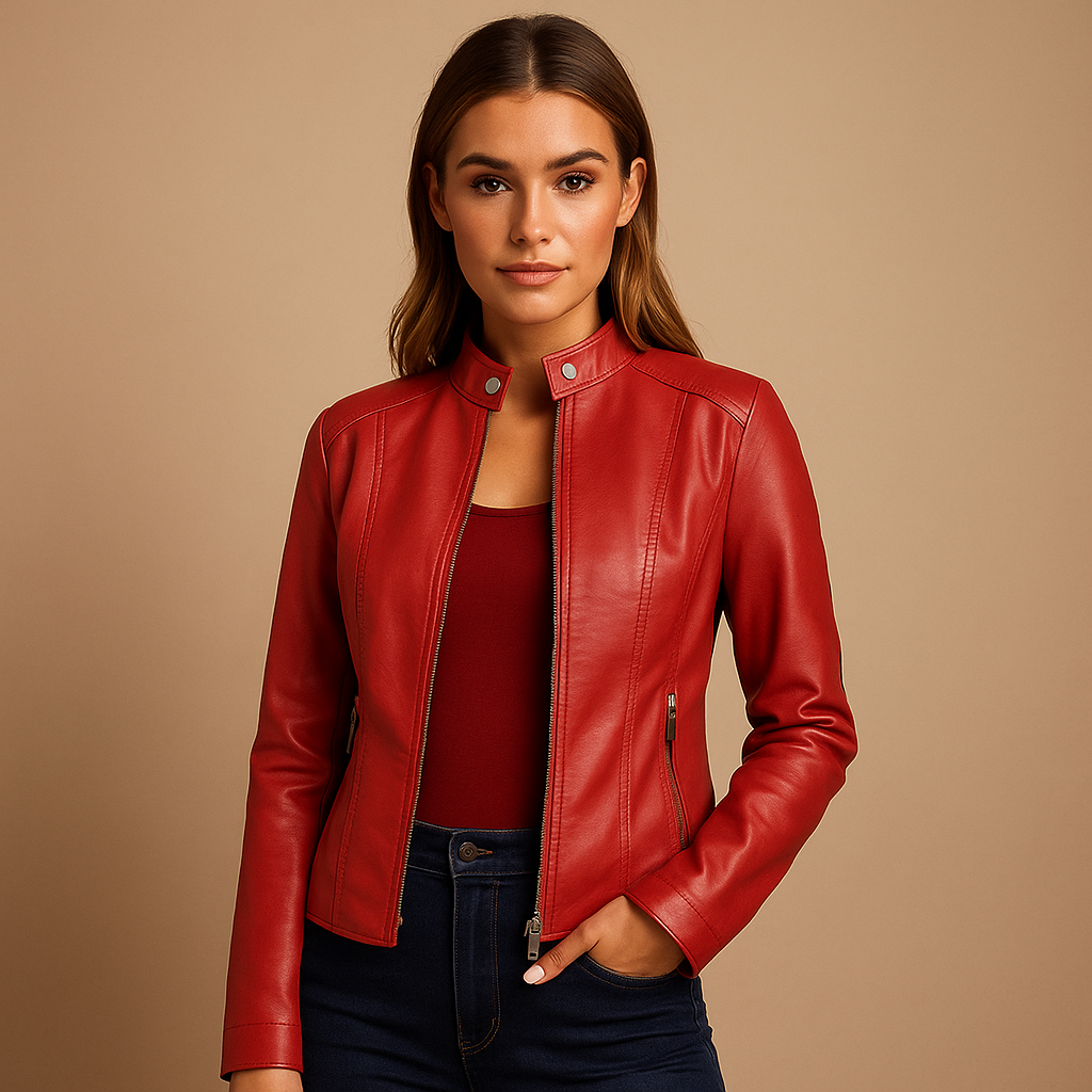 Biker Jacket with Silver Hardware