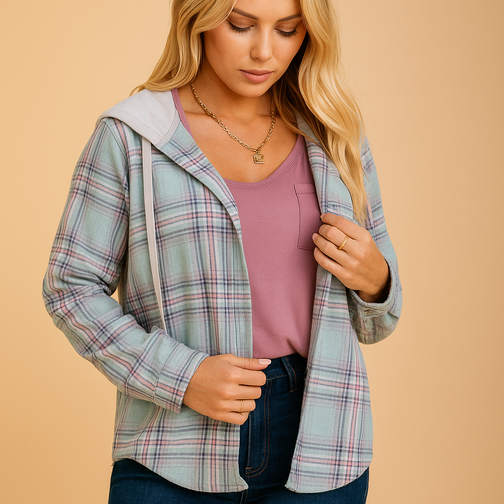 Casual Button-Up Jacket with Chest Pocket