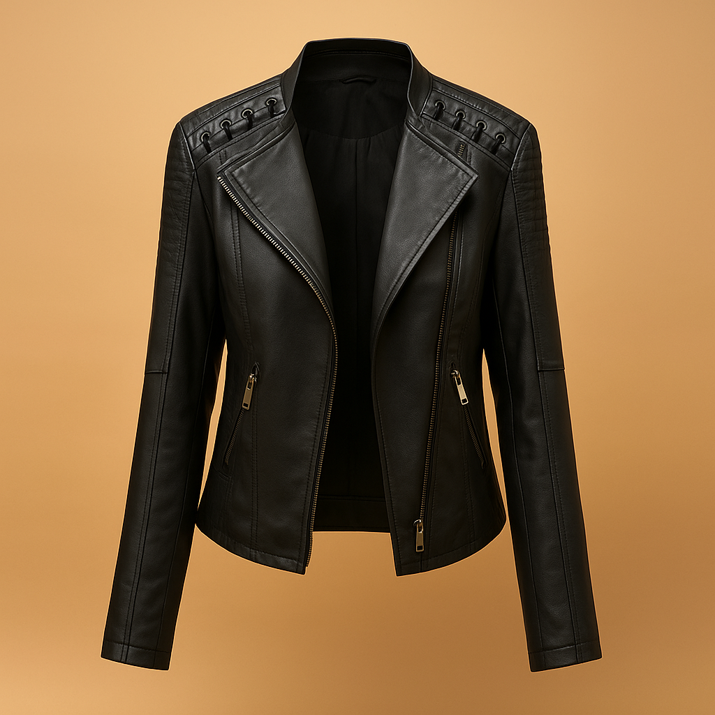 Jacket with Stand Collar and Zip Detail