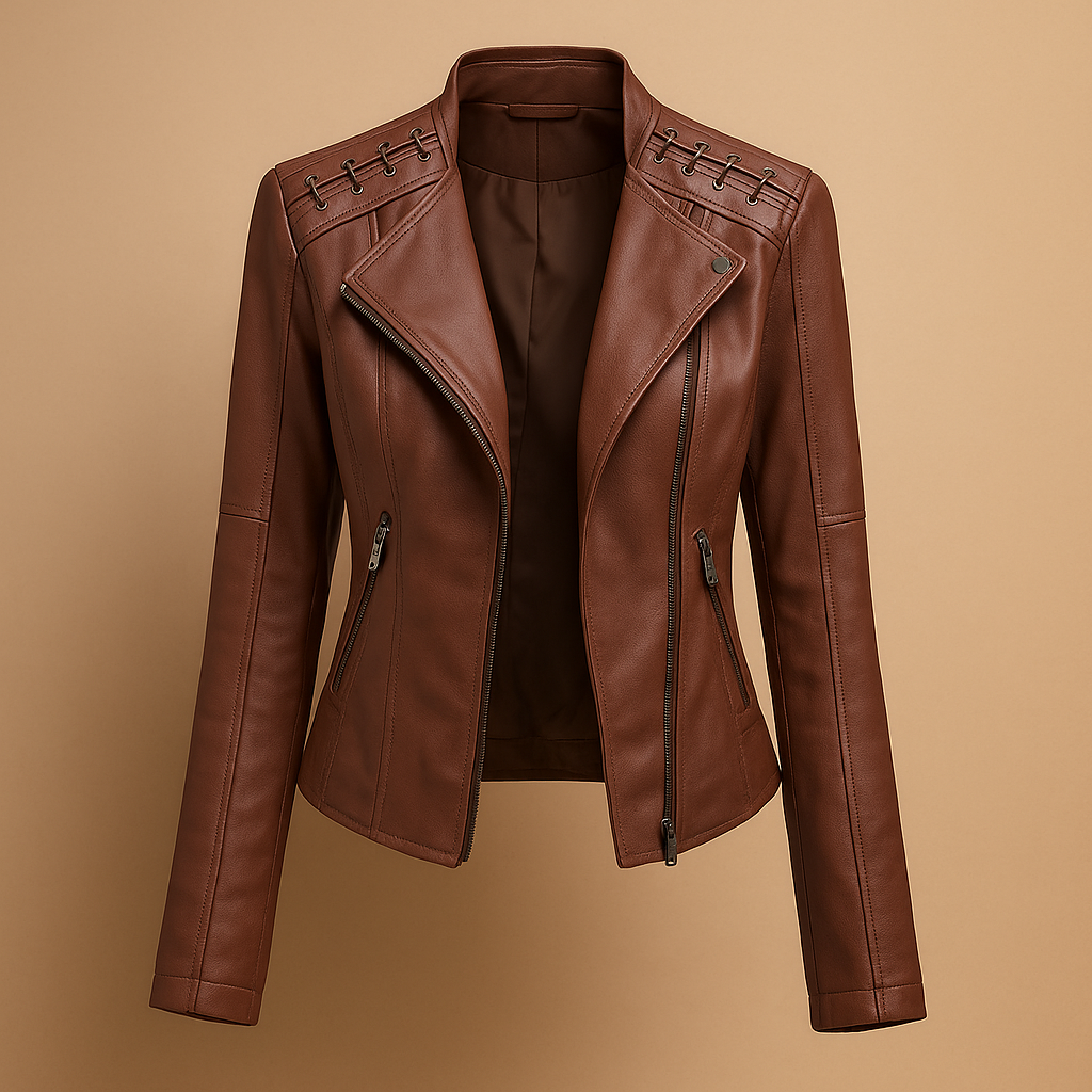 Jacket with Stand Collar and Zip Detail