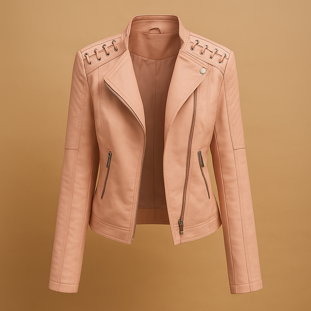 Jacket with Stand Collar and Zip Detail