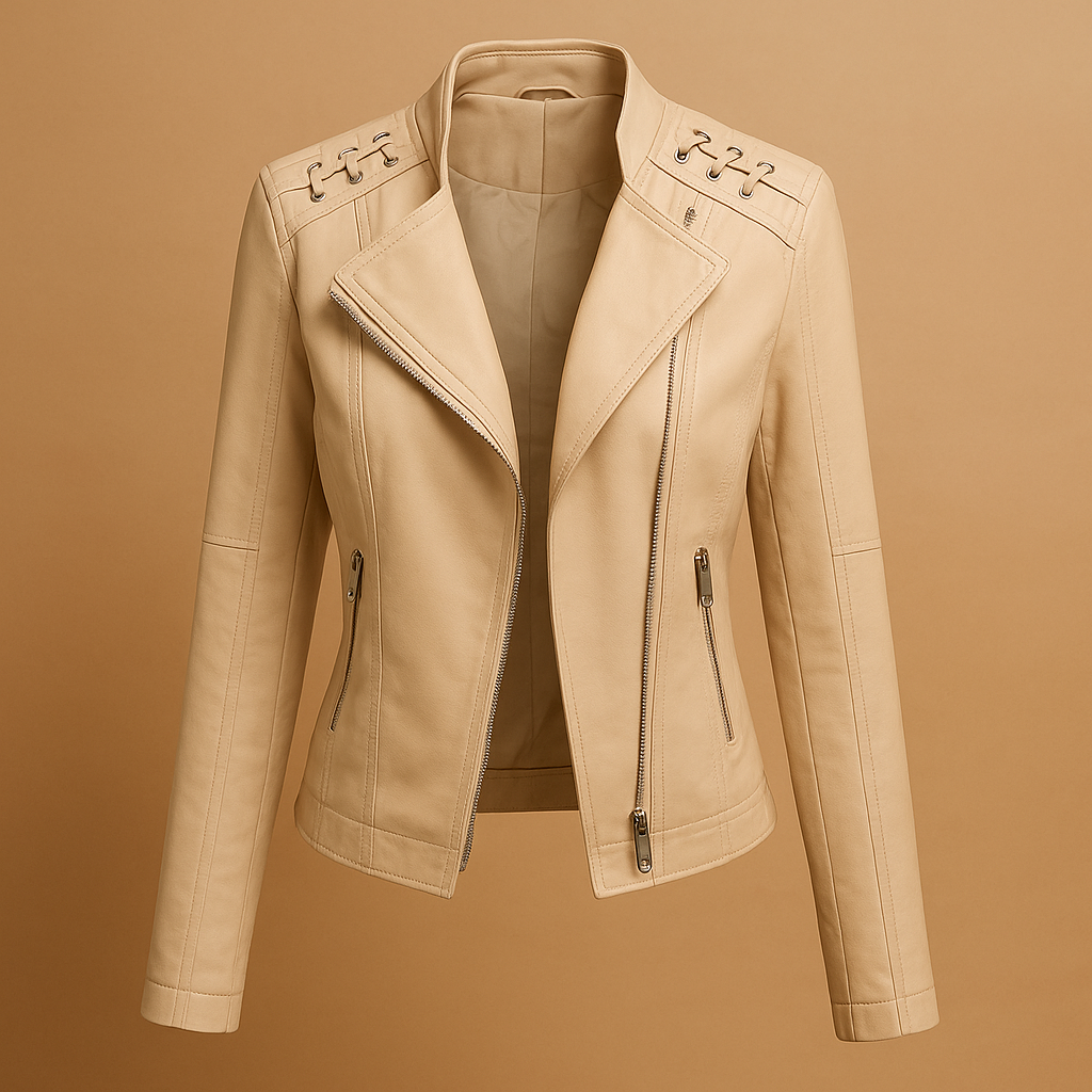 Jacket with Stand Collar and Zip Detail
