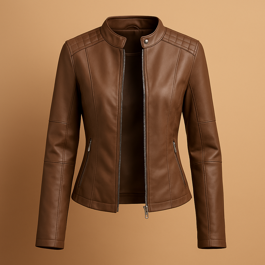 Zip-Up Jacket with Press Stud Collar