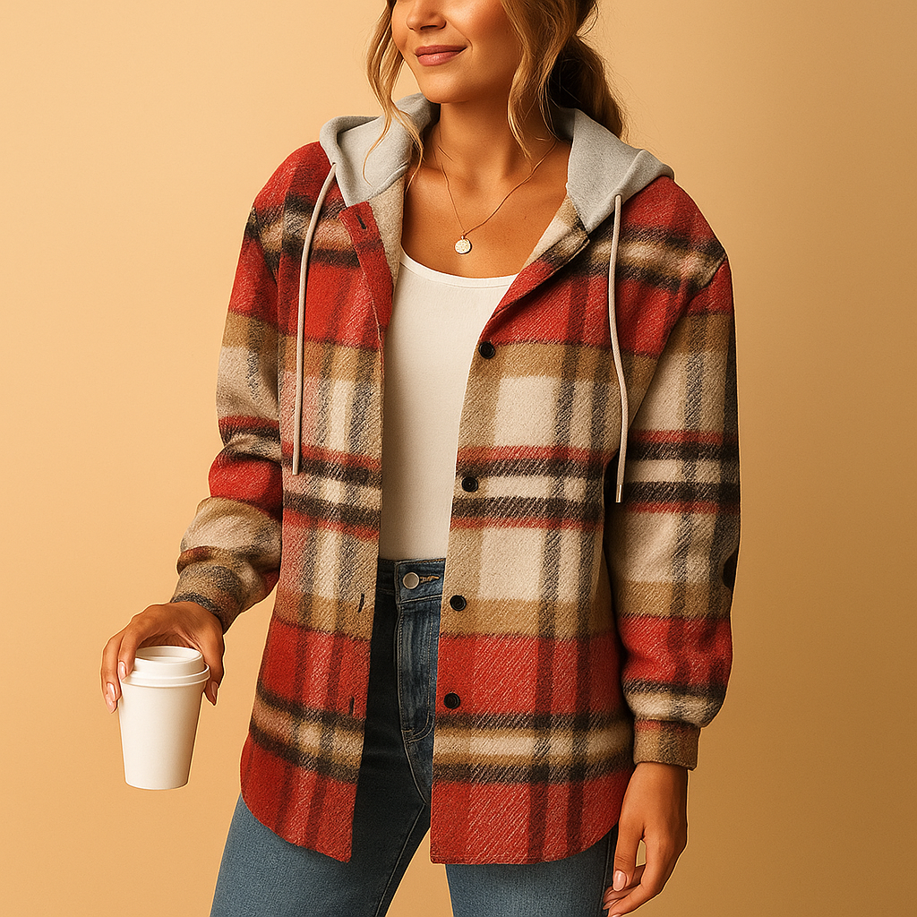 Checked Jacket with Hood