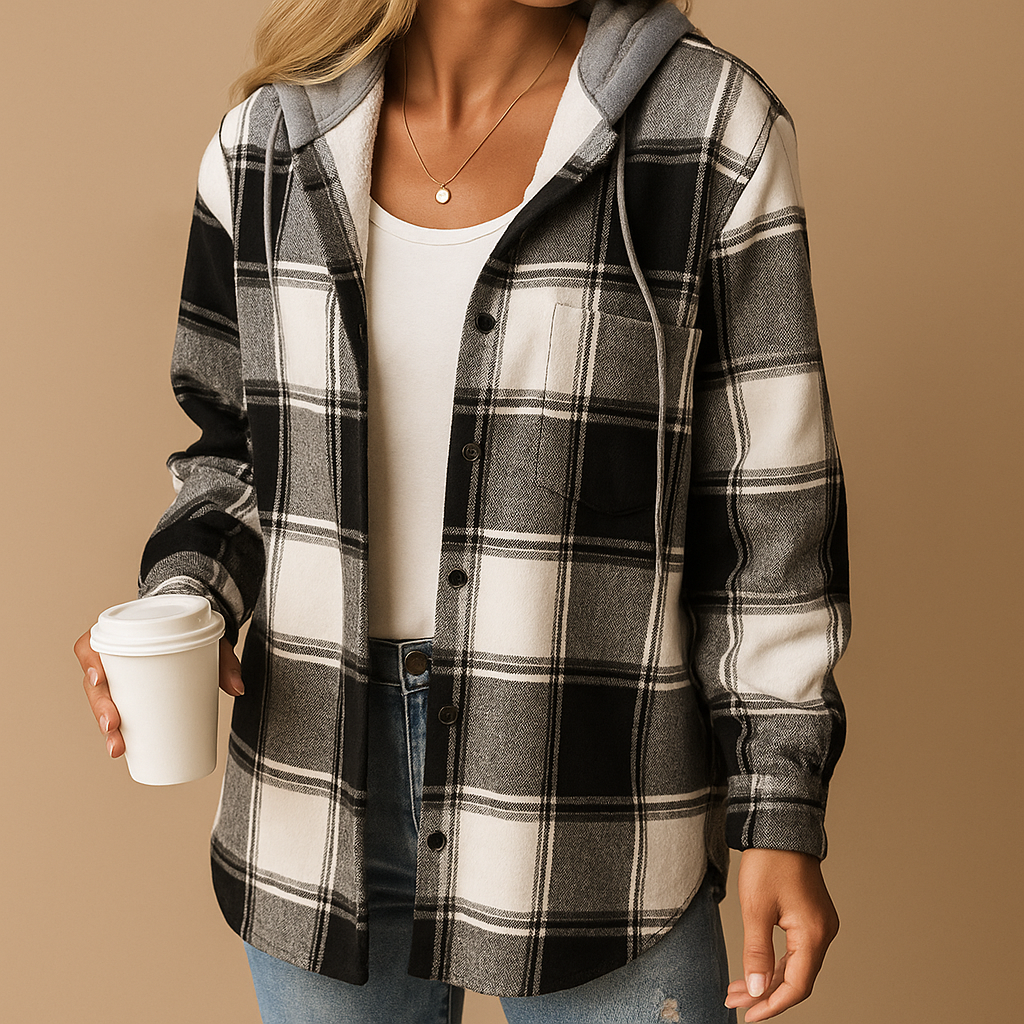 Checked Jacket with Hood