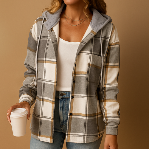 Checked Jacket with Hood