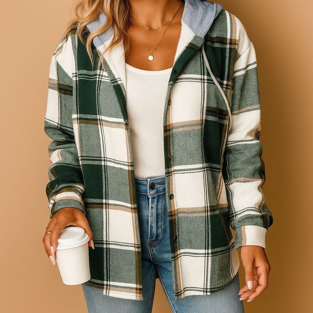 Checked Jacket with Hood