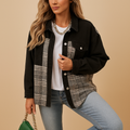 Checked Denim Look Jacket