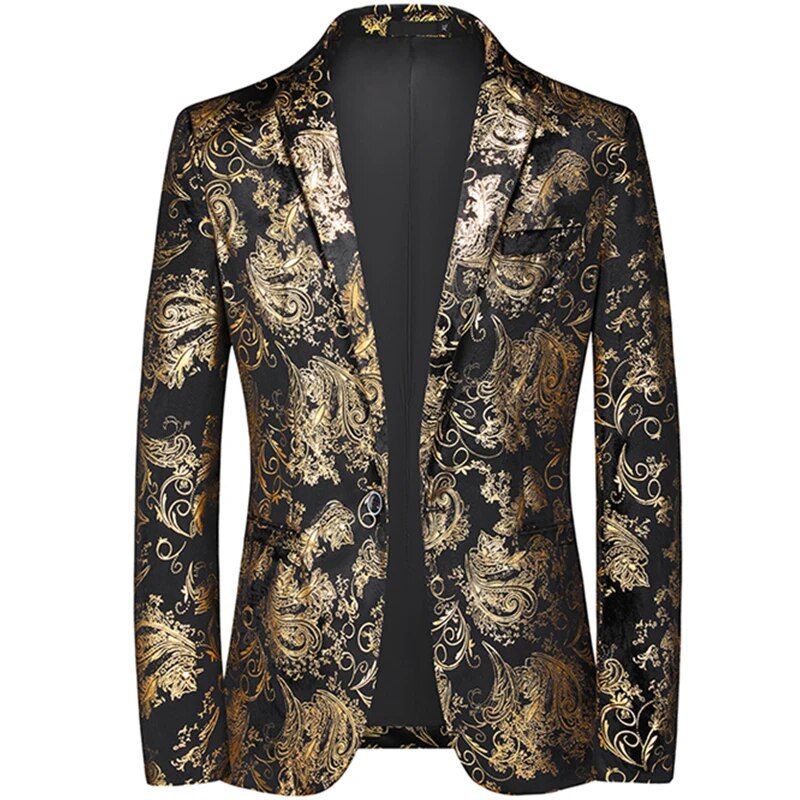 Men's Silver Print Blazer | Slim Fit Jacket