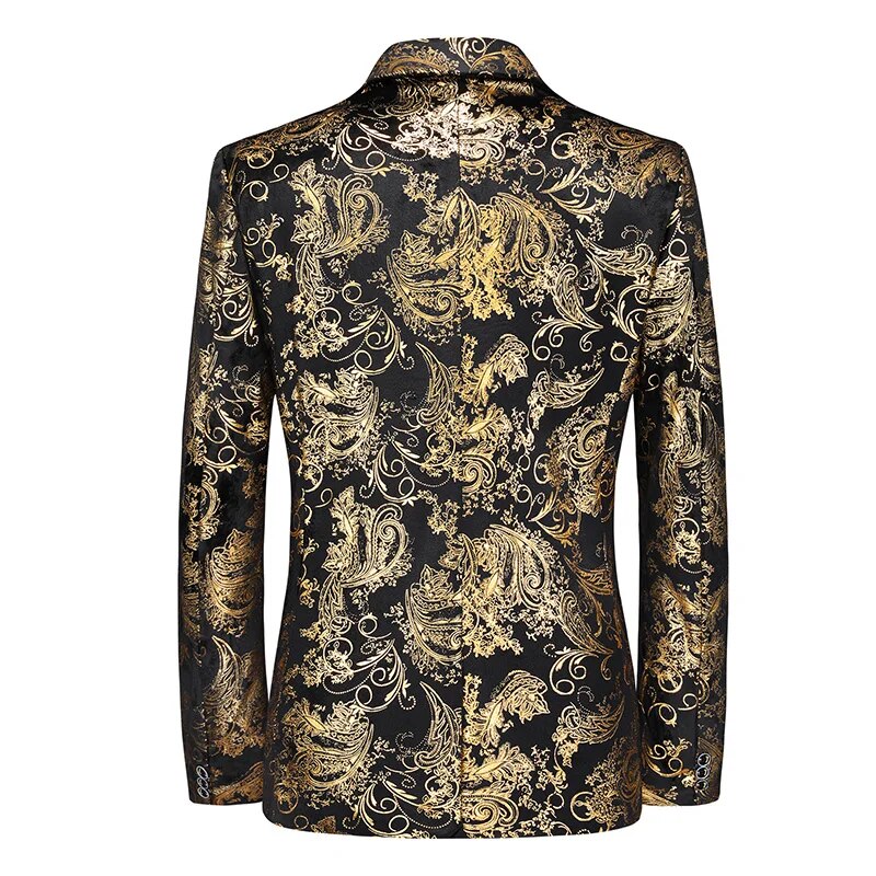 Men's Silver Print Blazer | Slim Fit Jacket