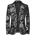 Men's Silver Print Blazer | Slim Fit Jacket