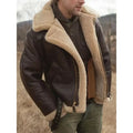 Men's Leather Aviator Jacket | Classic Style with Sherpa Lining