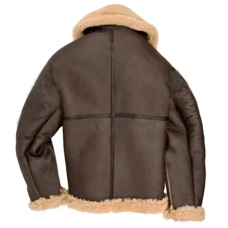 Men's Leather Aviator Jacket | Classic Style with Sherpa Lining