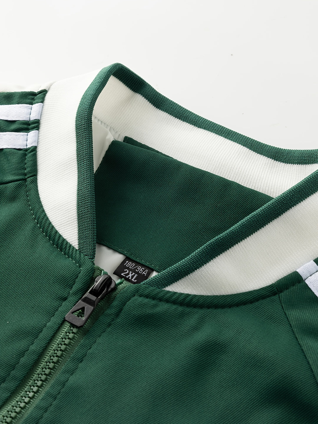Men's Lightweight Sports Jacket | Baseball Collar & Striped Sleeves