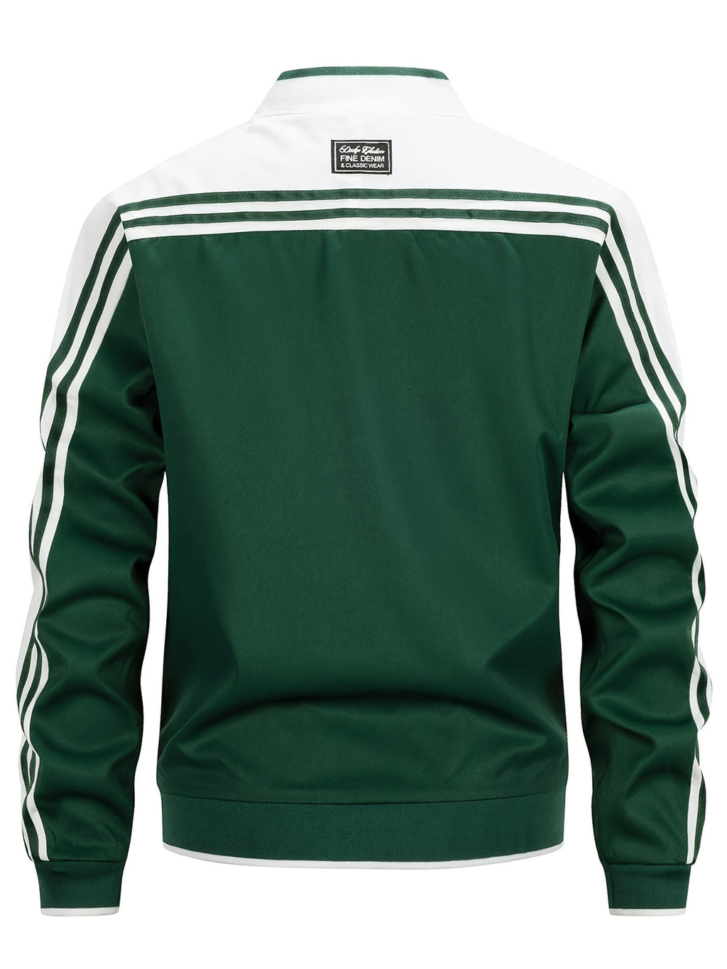 Men's Lightweight Sports Jacket | Baseball Collar & Striped Sleeves