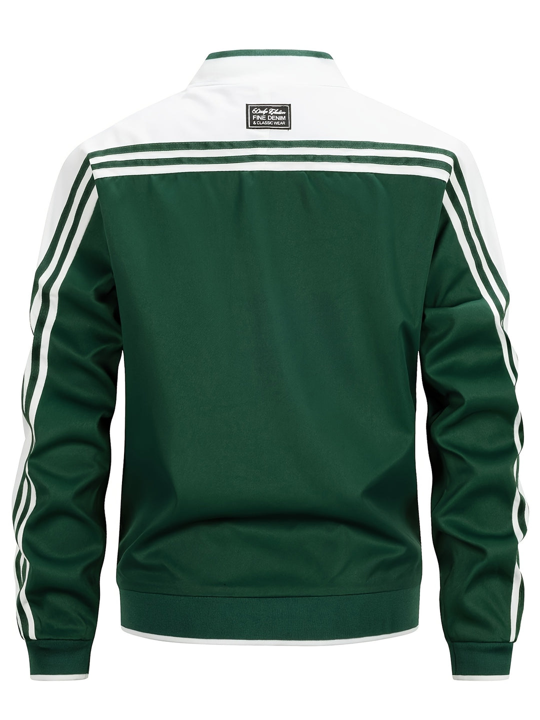 Men's Lightweight Sports Jacket | Baseball Collar & Striped Sleeves