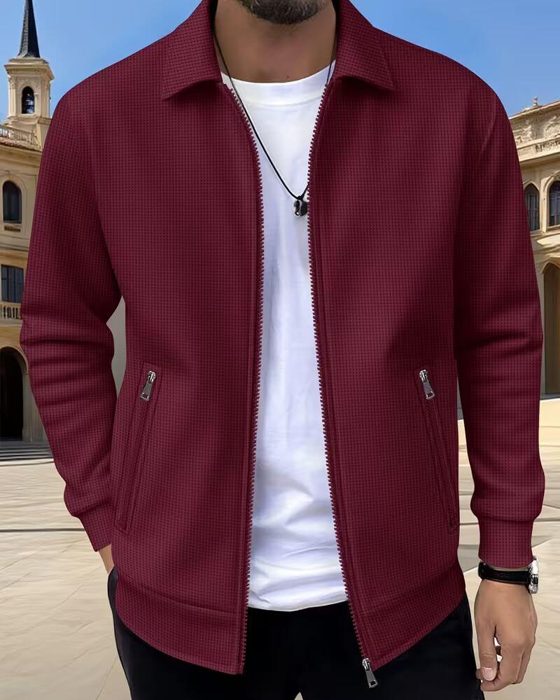 Men's Textured Athletic Jacket | Classic Sporty Cut