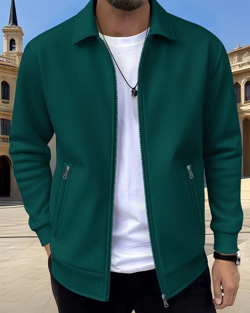 Men's Textured Athletic Jacket | Classic Sporty Cut