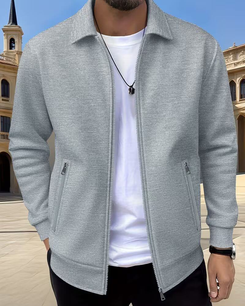 Men's Textured Athletic Jacket | Classic Sporty Cut
