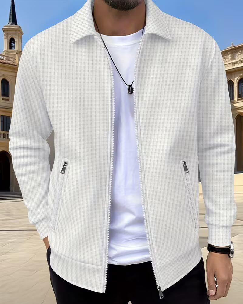 Men's Textured Athletic Jacket | Classic Sporty Cut