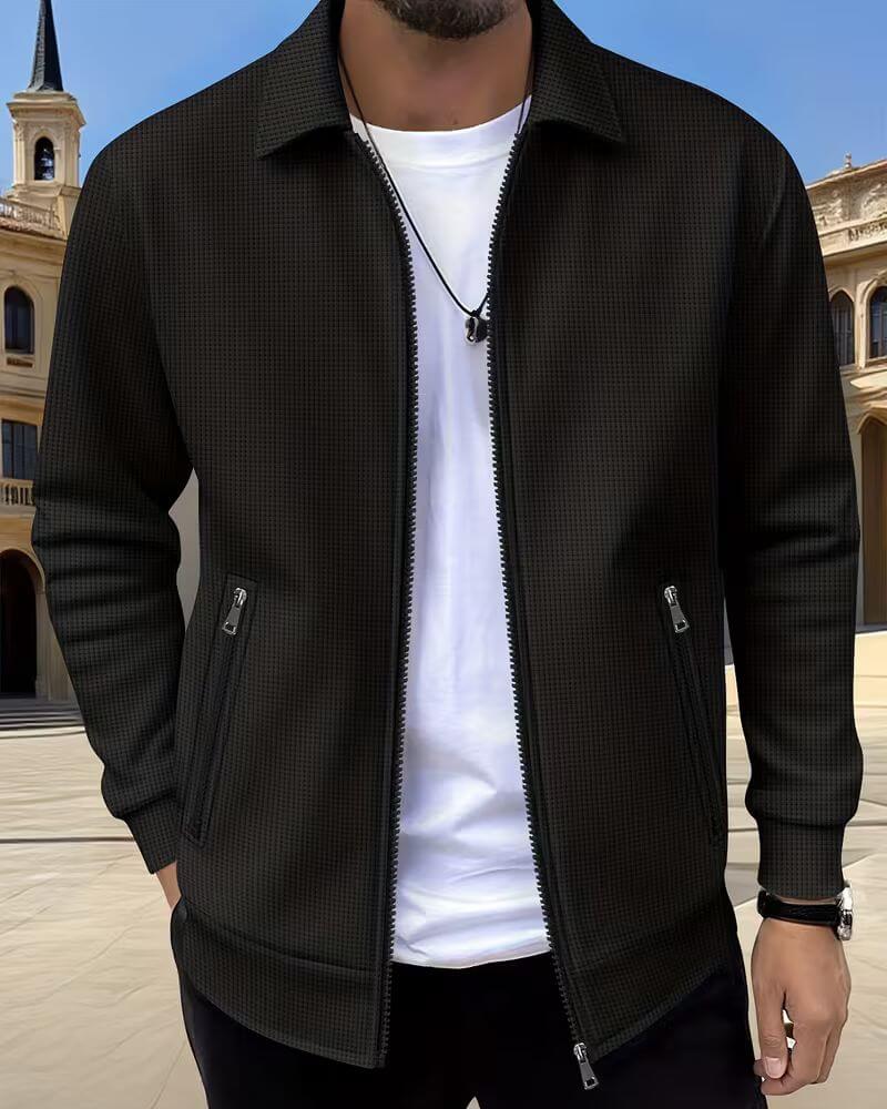 Men's Textured Athletic Jacket | Classic Sporty Cut
