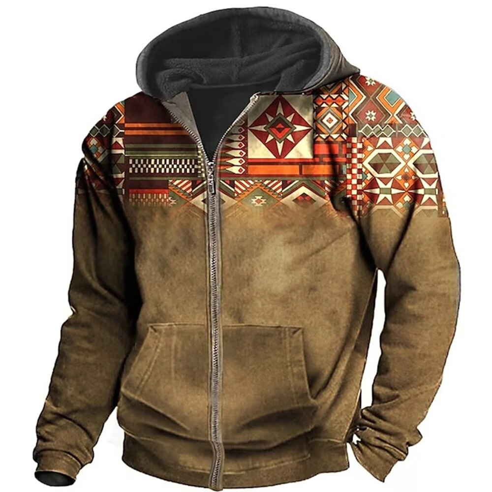 Men's Zip-Up Winter Jacket | Casual Hoodie Design