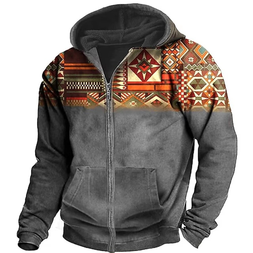 Men's Zip-Up Winter Jacket | Casual Hoodie Design