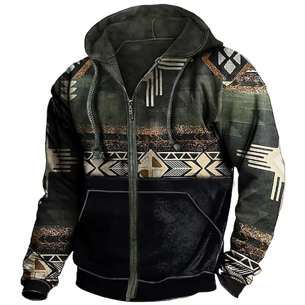 Men's Zip-Up Winter Jacket | Casual Hoodie Design