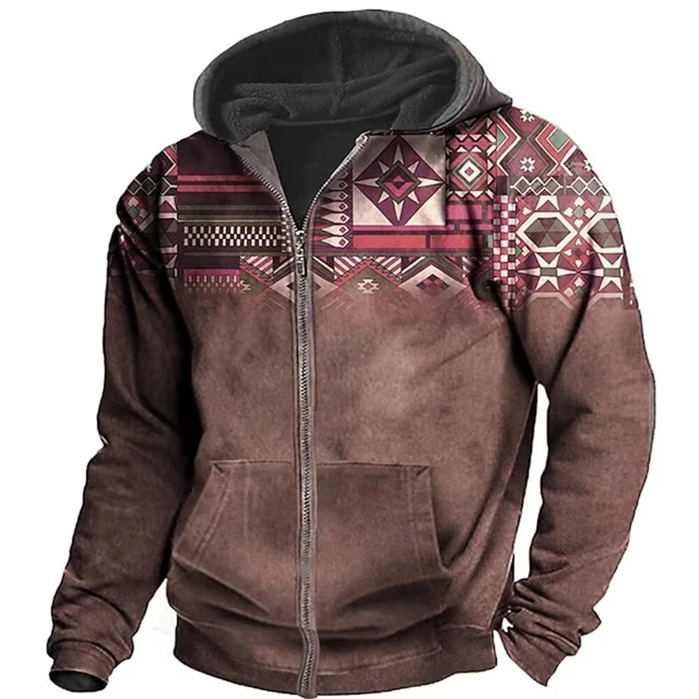 Men's Zip-Up Winter Jacket | Casual Hoodie Design