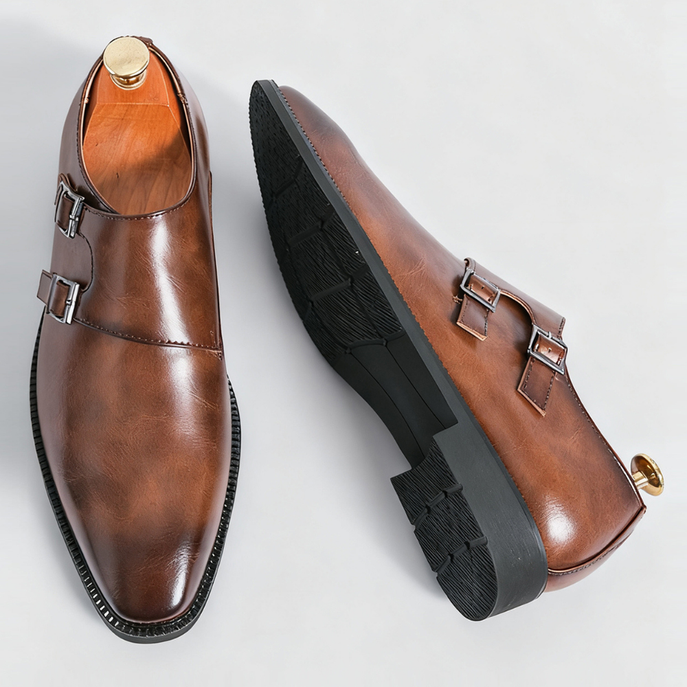 Stanton | Monk Strap Leather Loafers