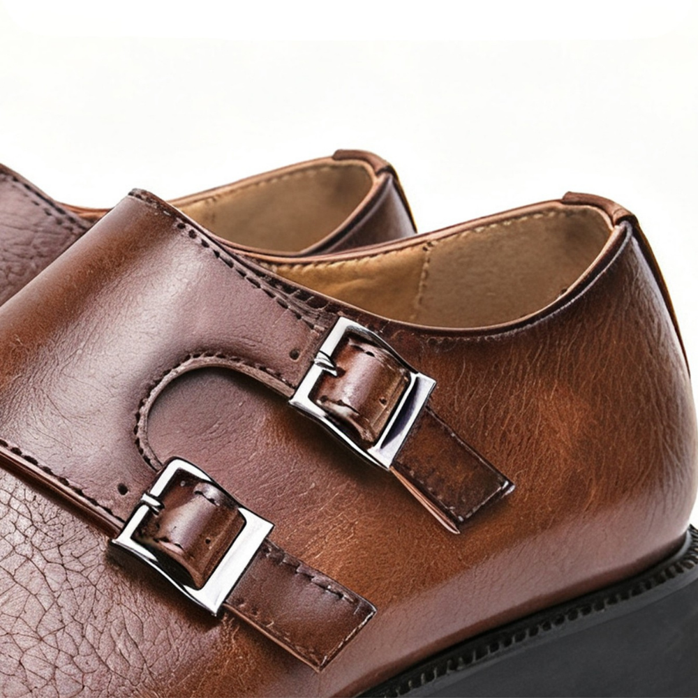 Stanton | Monk Strap Leather Loafers