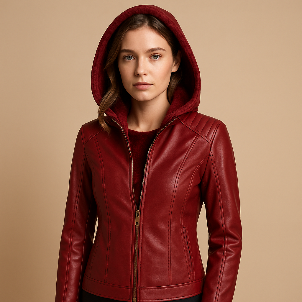 Jacket with Detachable Hood and Gold Zips