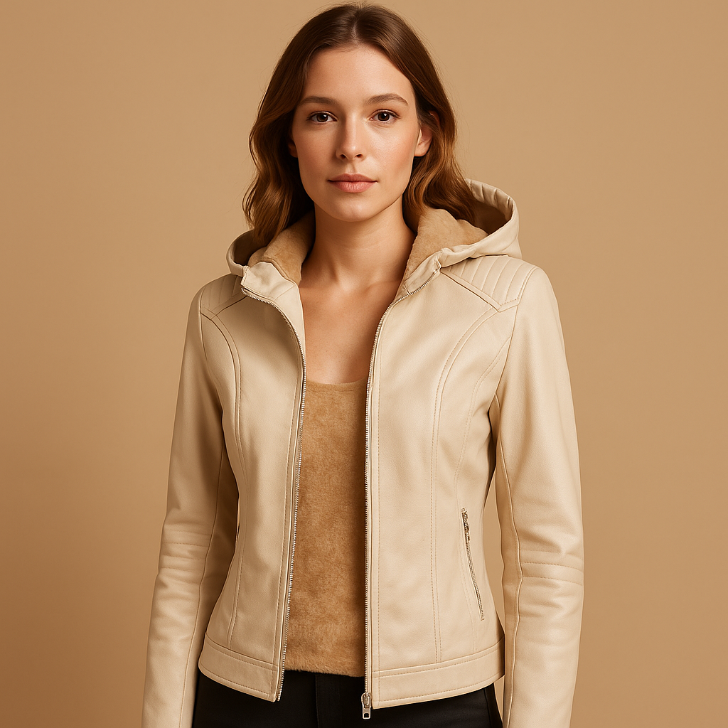 Jacket with Detachable Hood and Gold Zips