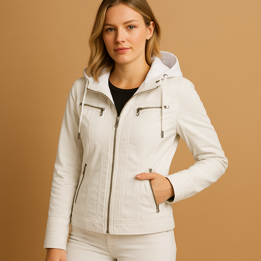 Jacket with Detachable Knitted Hood