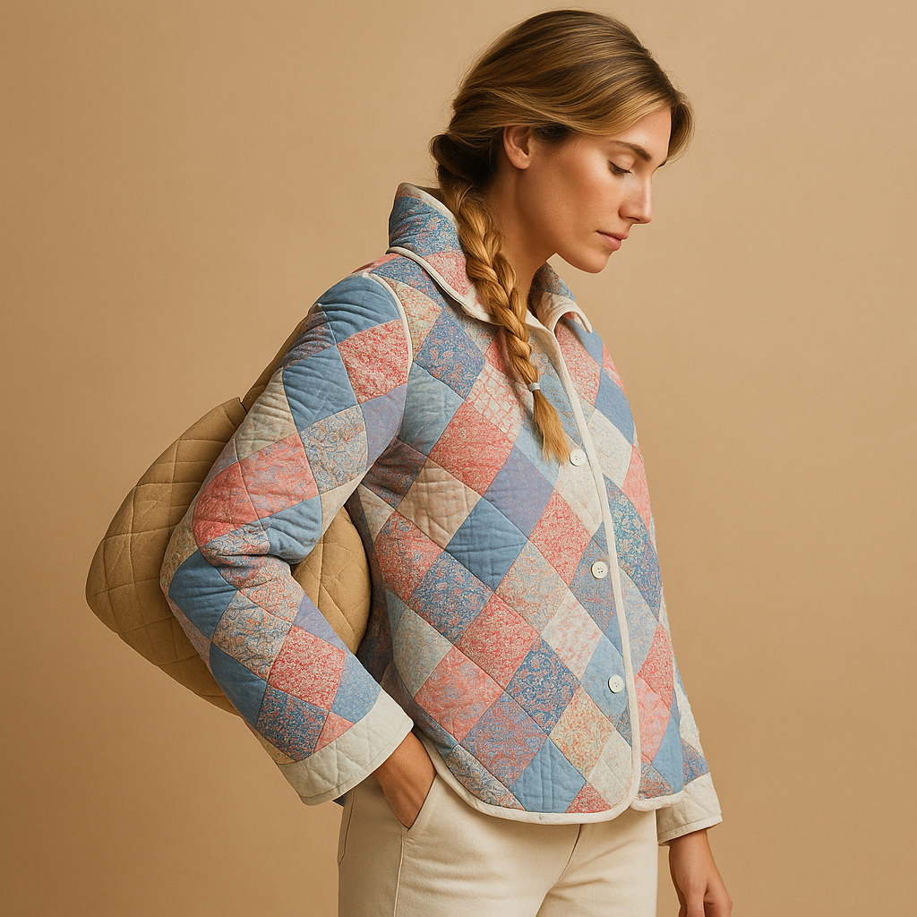 Printed Cotton Jacket with Buttons