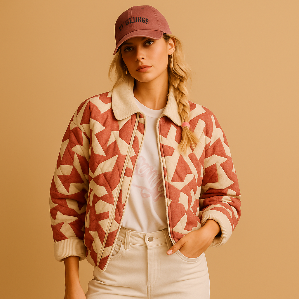 Printed Cotton Jacket with Buttons