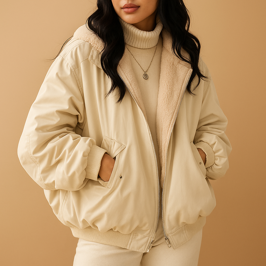 Short Winter Coat with Detachable Hood