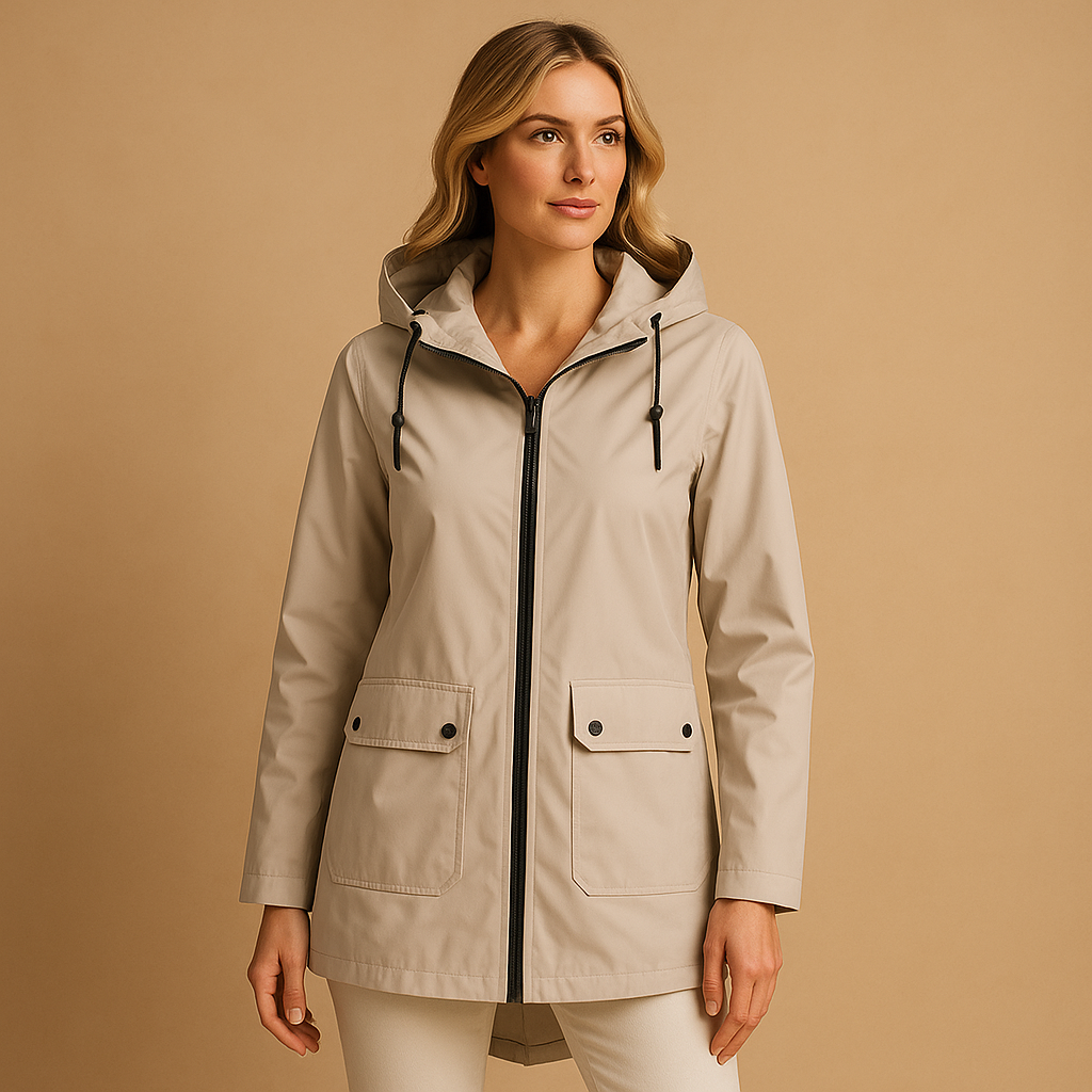 Long Hooded Rain Jacket