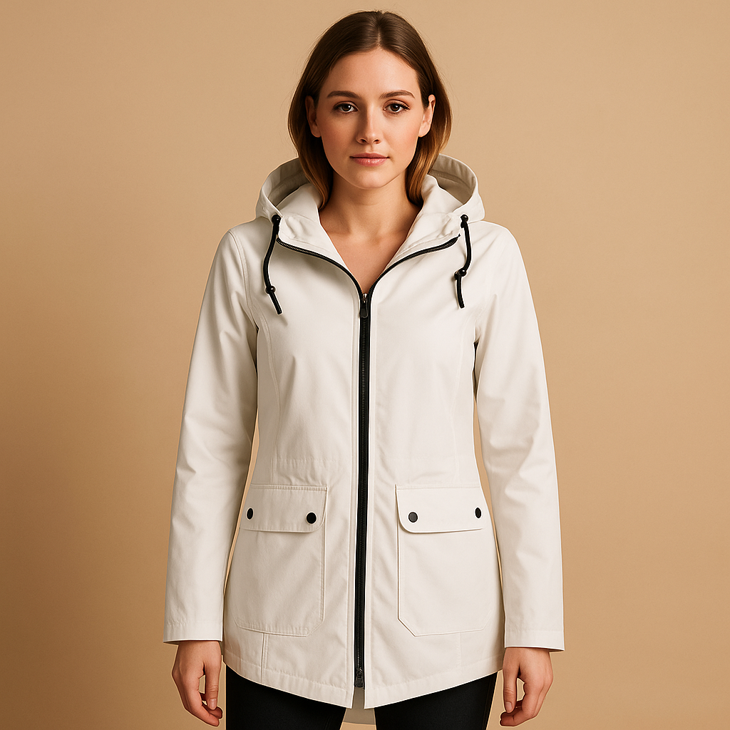 Long Hooded Rain Jacket
