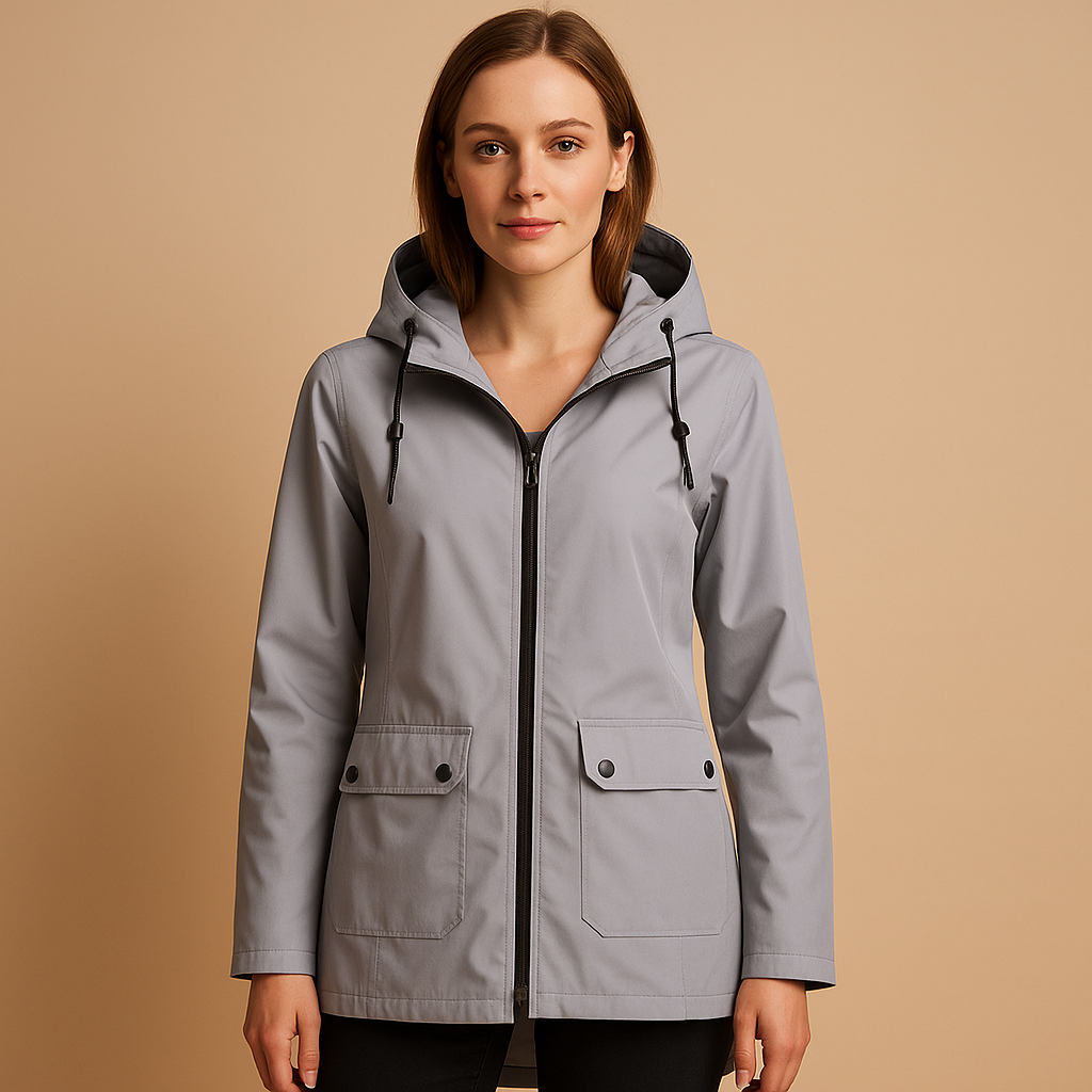 Long Hooded Rain Jacket