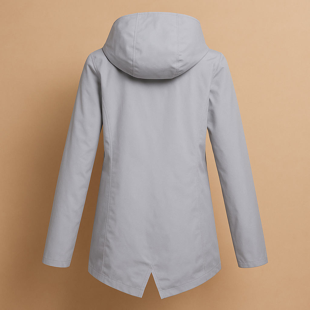 Long Hooded Rain Jacket