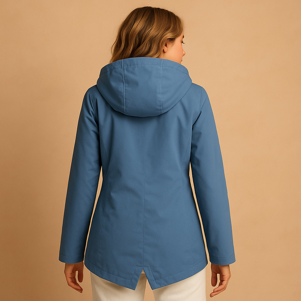 Long Hooded Rain Jacket
