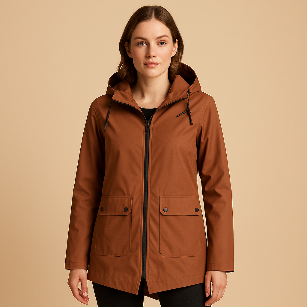 Long Hooded Rain Jacket