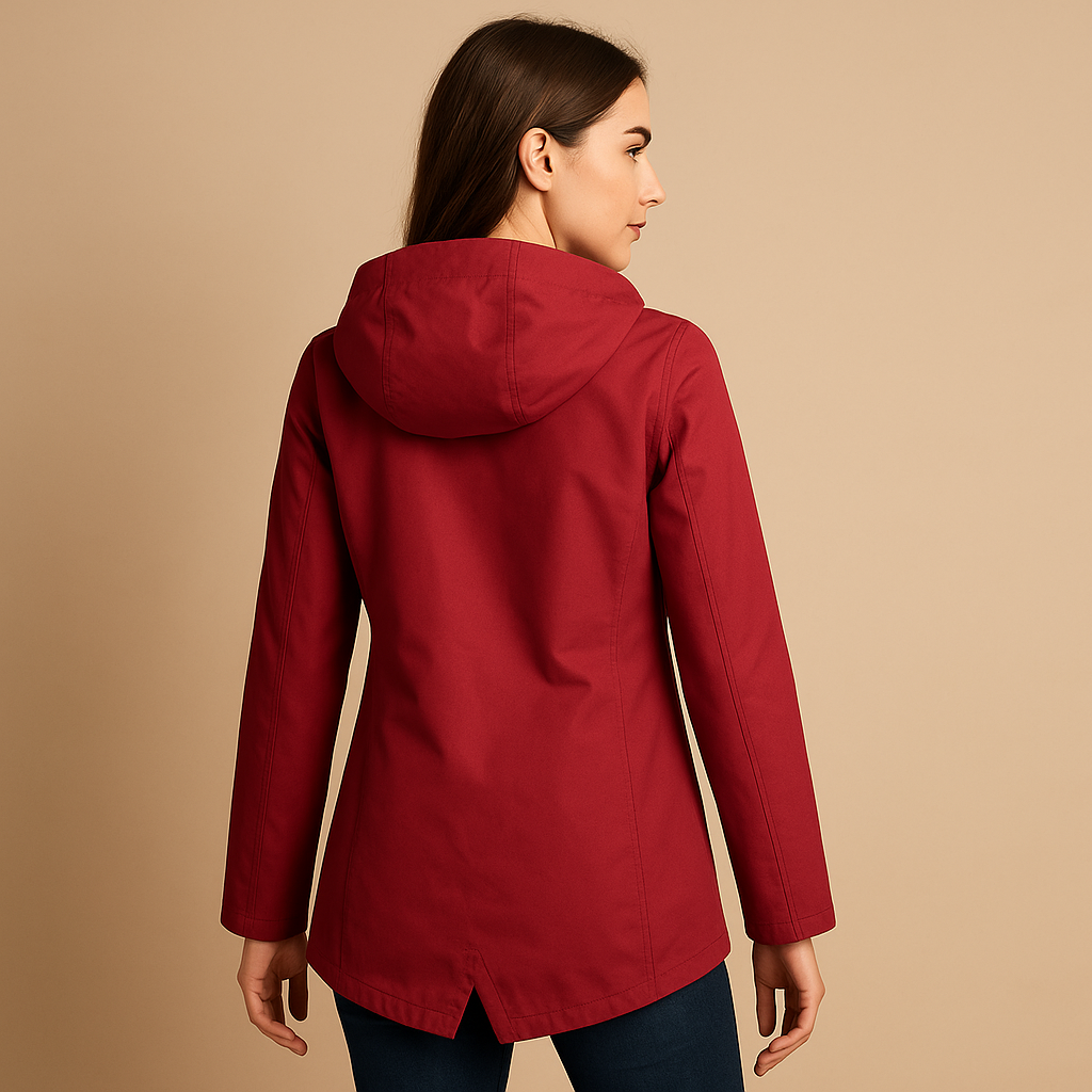 Long Hooded Rain Jacket
