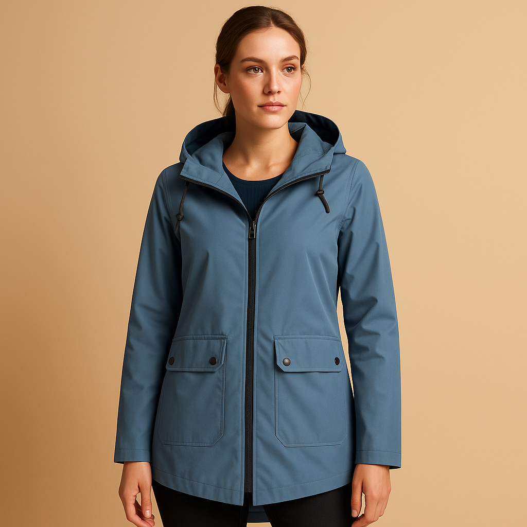 Long Hooded Rain Jacket