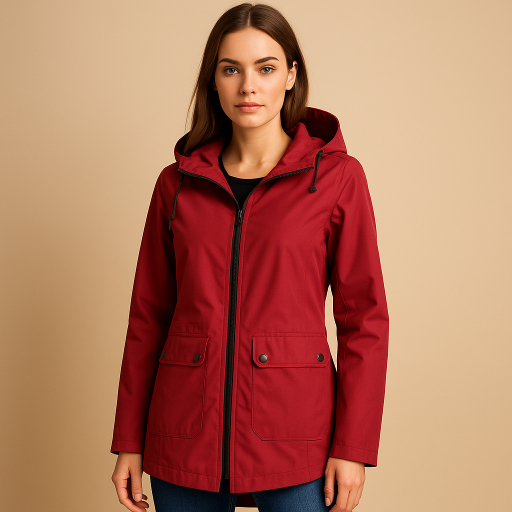 Long Hooded Rain Jacket