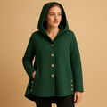 Long Hooded Winter Coat with Buttons