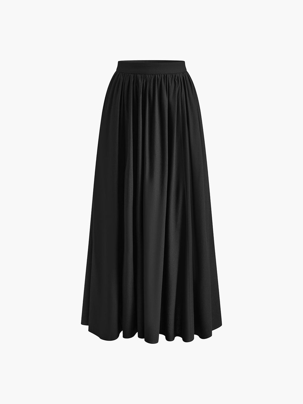 Women's High Waist Pleated Maxi Skirt