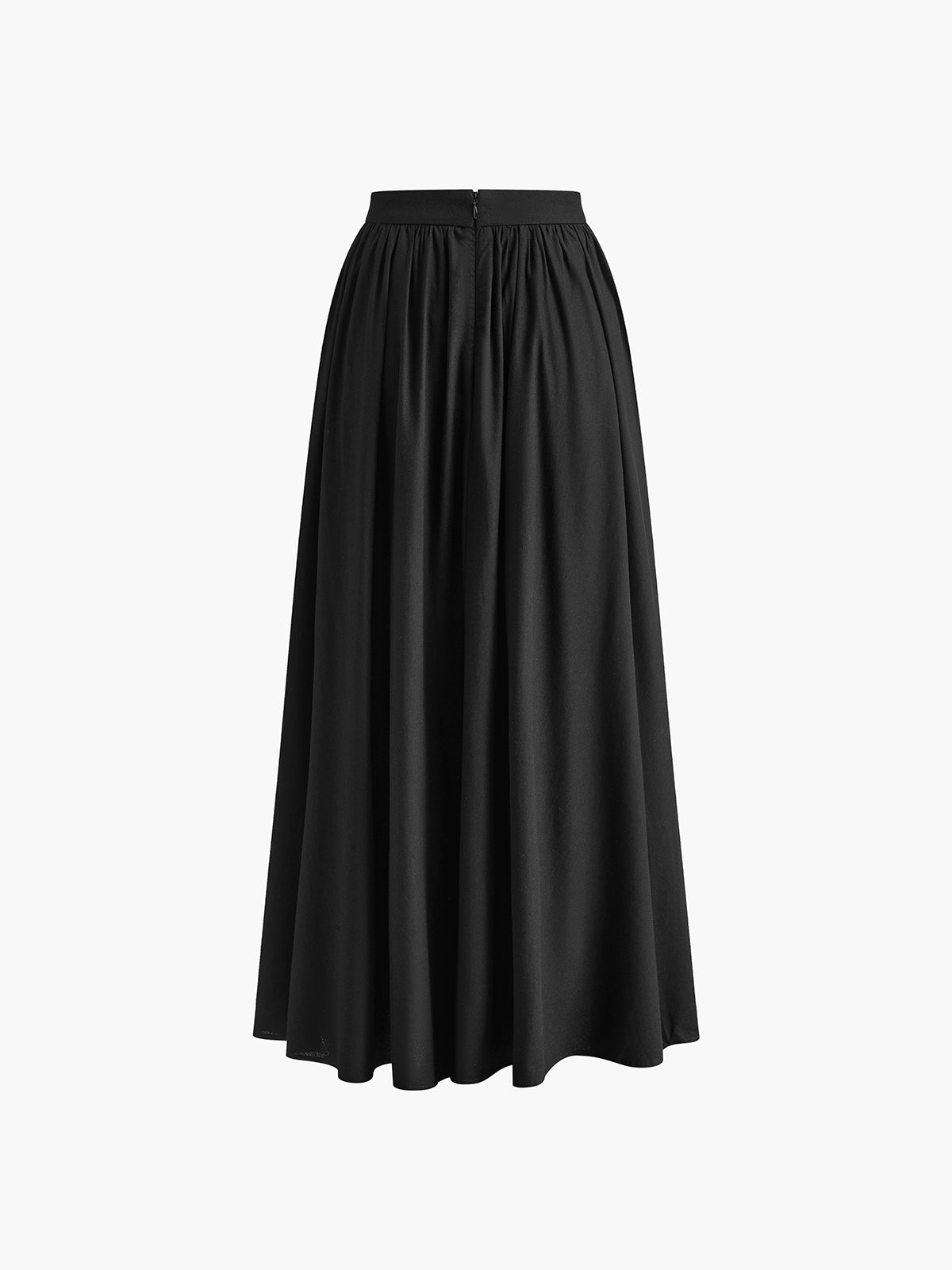 Women's High Waist Pleated Maxi Skirt